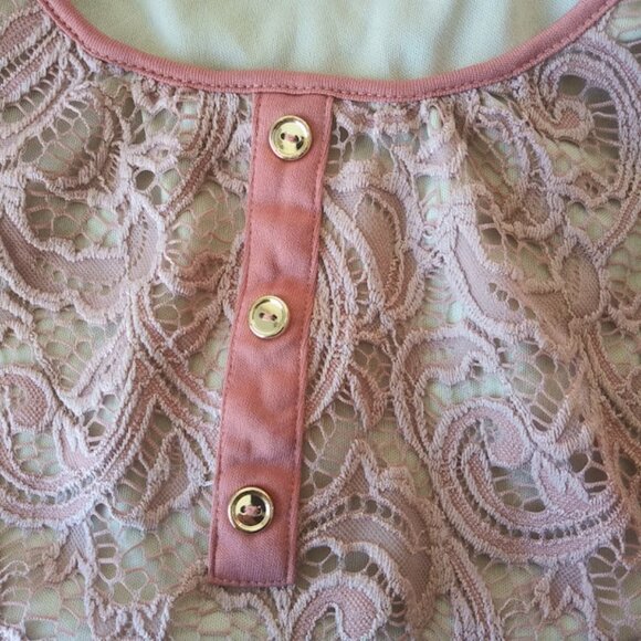 PerSeption Concept women's size S pink lace blouse - Picture 13 of 14